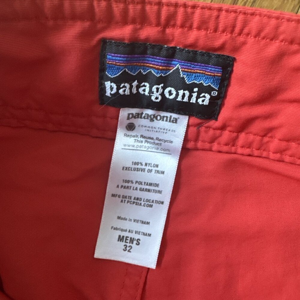 Patagonia Shorts Men's Nylon Solid Orange Size 32 - Picture 3 of 4